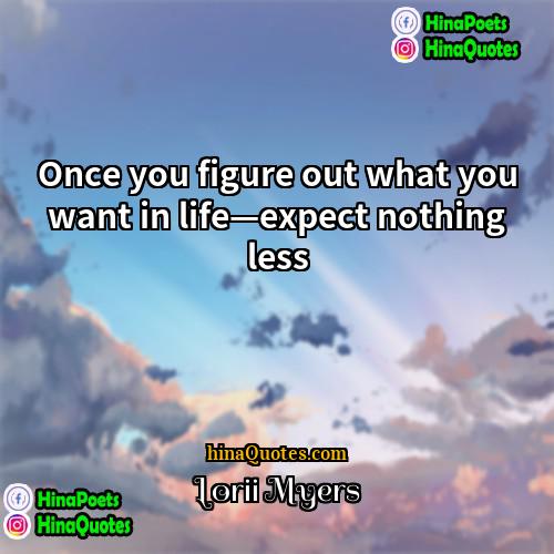 Lorii Myers Quotes | Once you figure out what you want